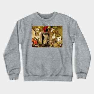 George the mouse in a log pile house Crewneck Sweatshirt